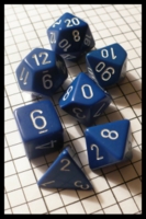 Dice : Dice - Dice Sets - Chessex Opaque Blue w White Nums CHX 25406 - Troll and Toad Online Aug 2010